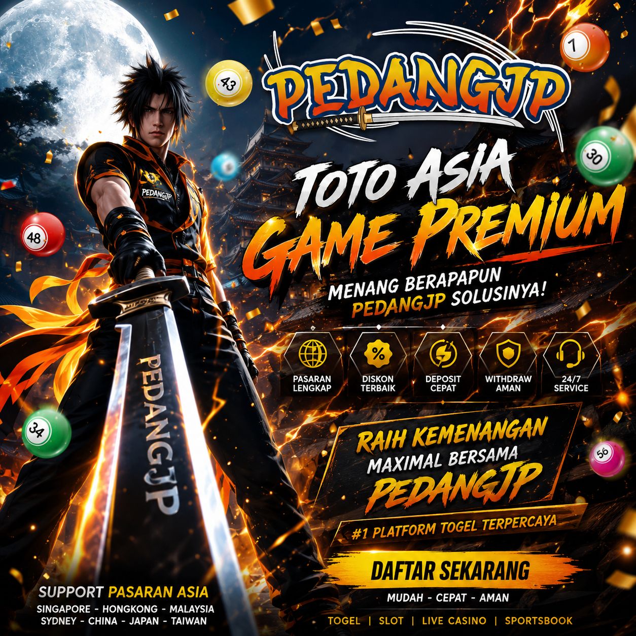 PedangJP ⁙ Bandar Togel Toto Validasi Federasi Lotre Asia 2026